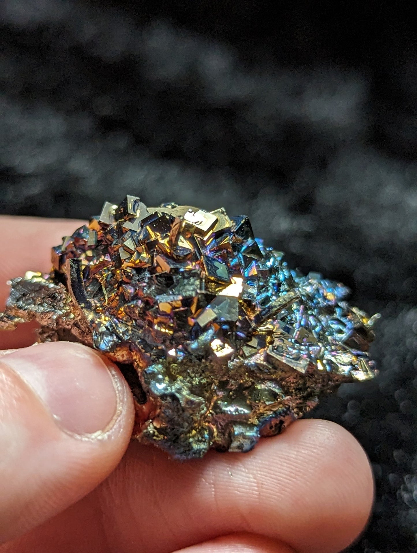 Set of 2 Bismuth Crystals in Floating Frame Display