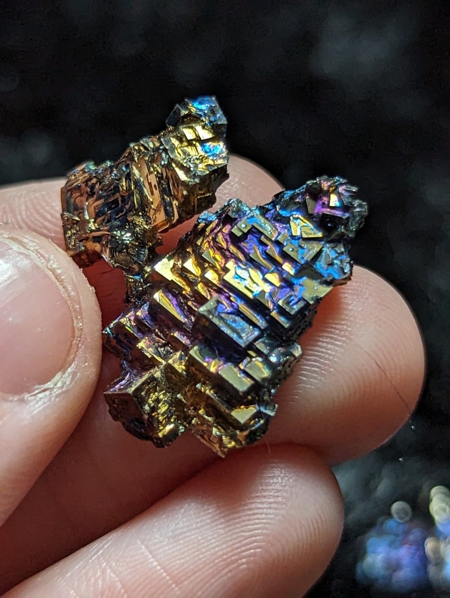 Set of 6 Rainbow Bismuth Crystals