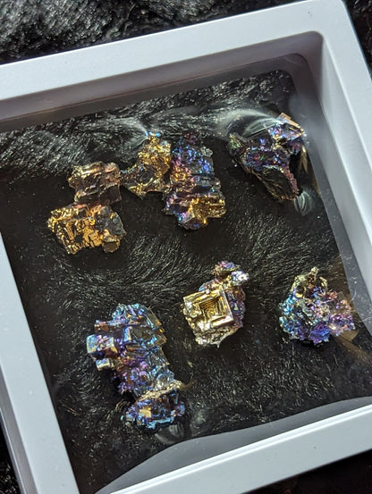 Set of 6 Rainbow Bismuth Crystals