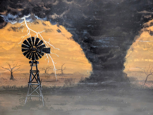 'Tornado on the Plains' Large acrylic canvas painting