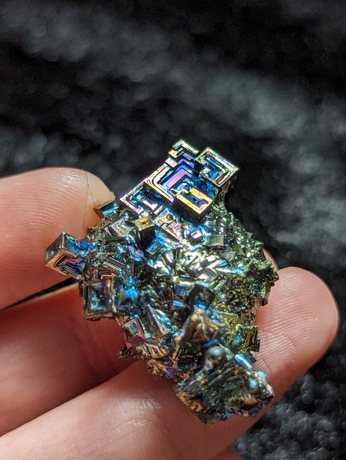 Set of 2 Bismuth Crystals in Floating Frame Display