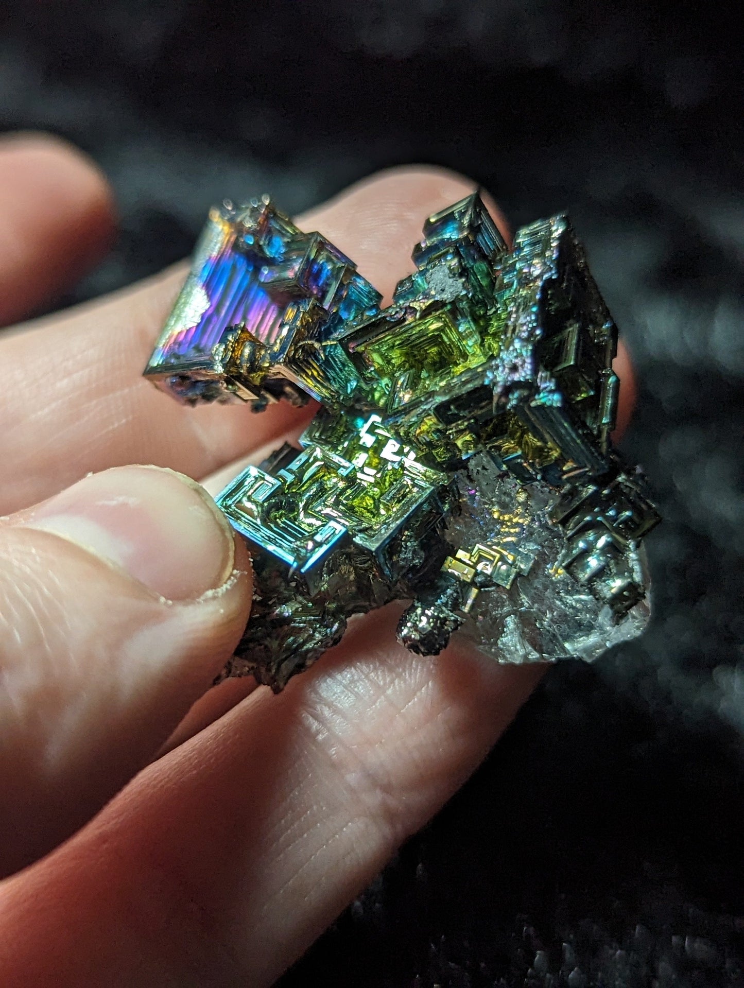 EsotericMineralsnCrystals Bismuth Crystal on Quartz