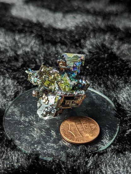 EsotericMineralsnCrystals Bismuth Crystal on Quartz