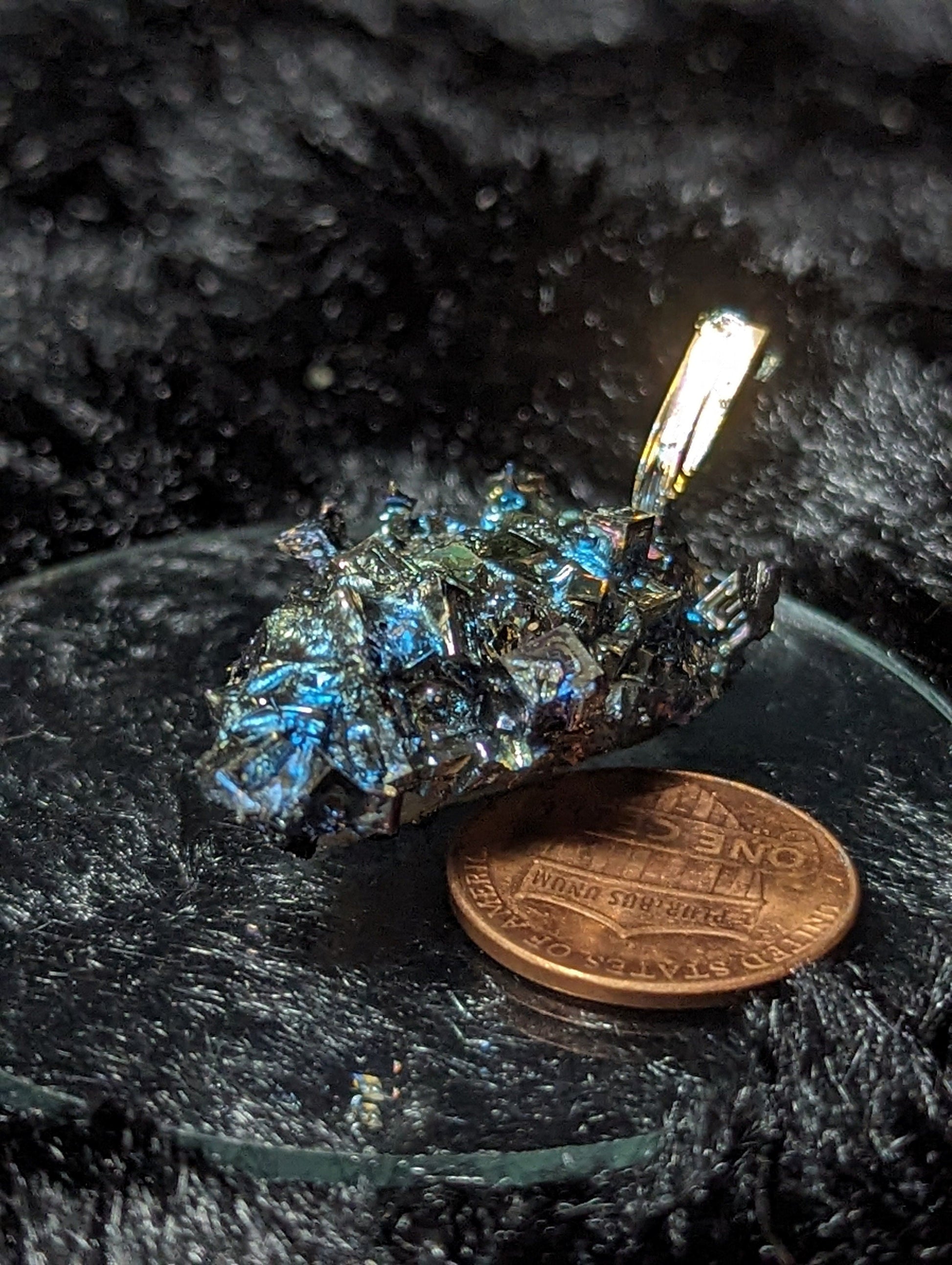 EsotericMineralsnCrystals Bismuth Crystal on Quartz