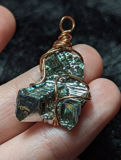 EsotericMineralsnCrystals Bismuth copper pendant