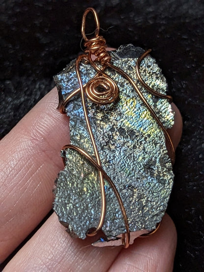 EsotericMineralsnCrystals Bismuth copper pendant