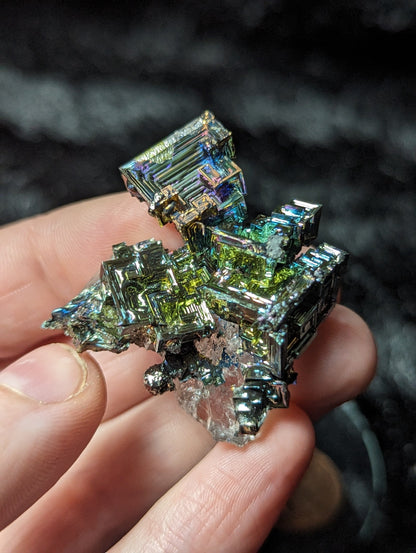 EsotericMineralsnCrystals Bismuth Crystal on Quartz