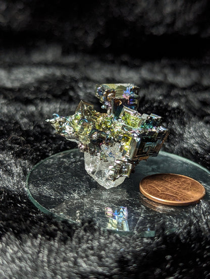 EsotericMineralsnCrystals Bismuth Crystal on Quartz