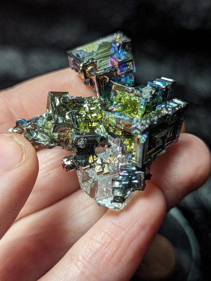 EsotericMineralsnCrystals Bismuth Crystal on Quartz