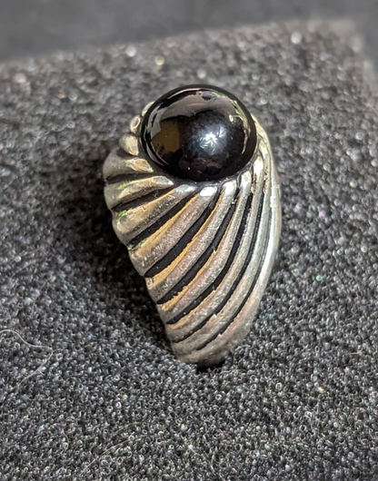 Vintage Sarah Co Sterling Silver Onyx Ring Size 8