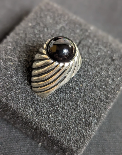 Vintage Sarah Co Sterling Silver Onyx Ring Size 8 1