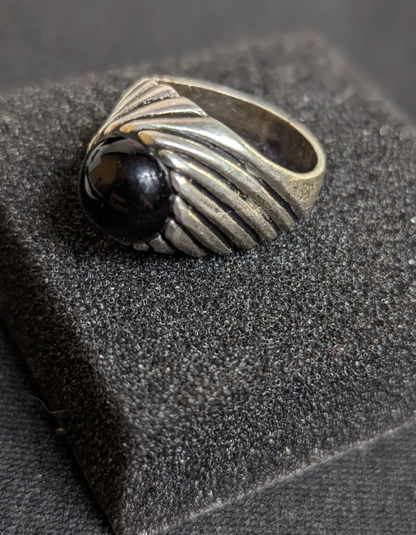 Vintage Sarah Co Sterling Silver Onyx Ring Size 8 2 