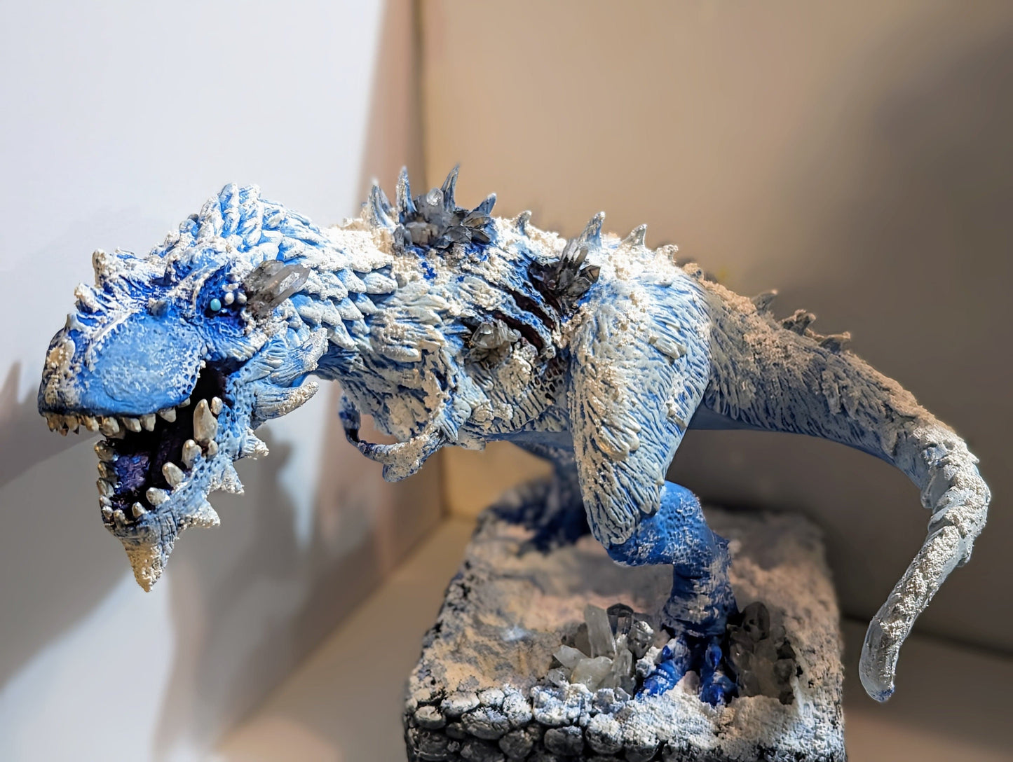 EsotericMineralsnCrystals Fantasy Frost T-rex Sculpture