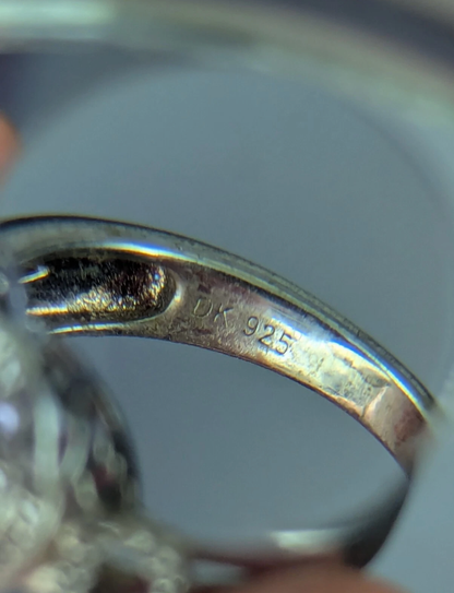 Antique Sterling Silver heart shaped ring Size 8