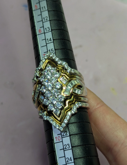 5 Piece Silver Statement Ring Set (Pre-owned) size 9