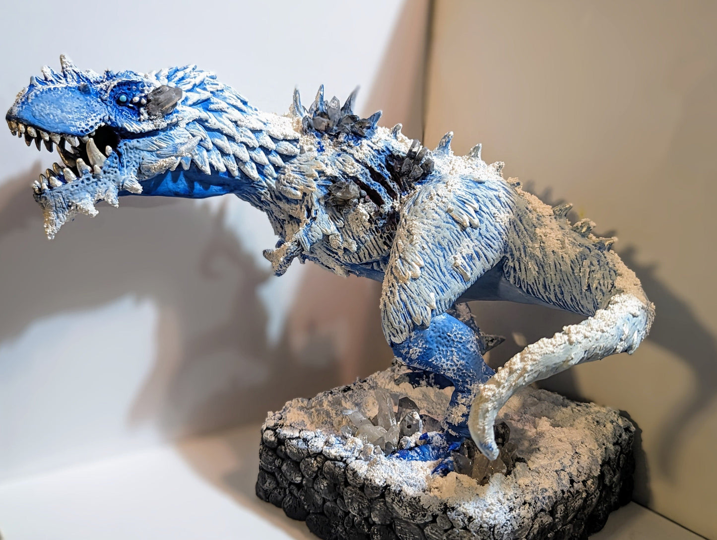 EsotericMineralsnCrystals Fantasy Frost T-rex Sculpture