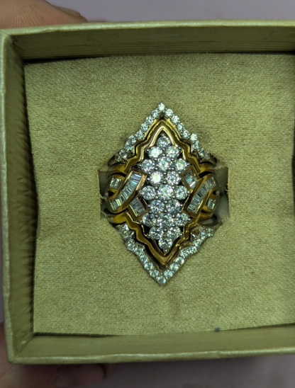 5 Piece Silver Statement Ring Set (Pre-owned) size 9